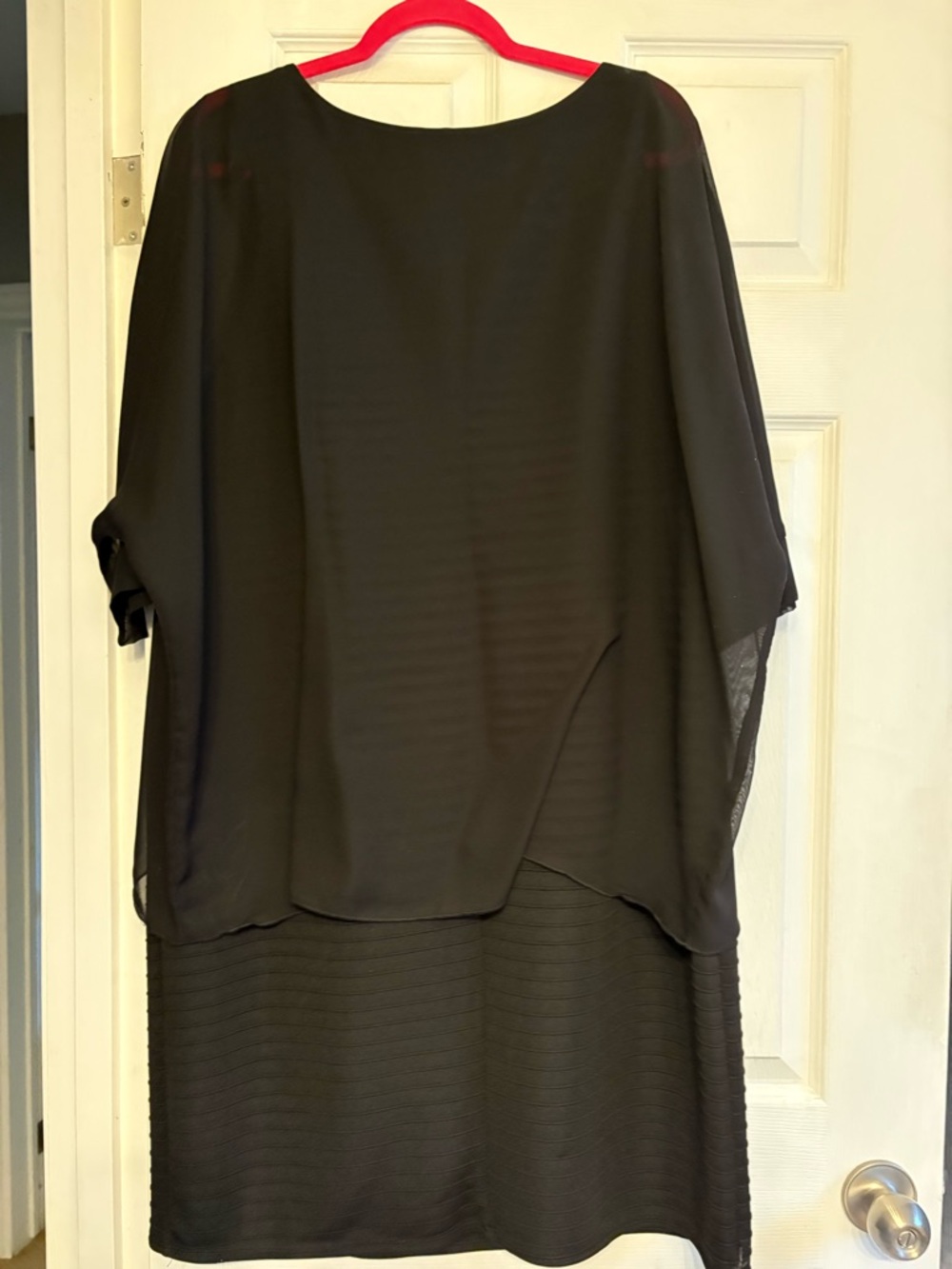 Elegant Black Layered Shift Dress